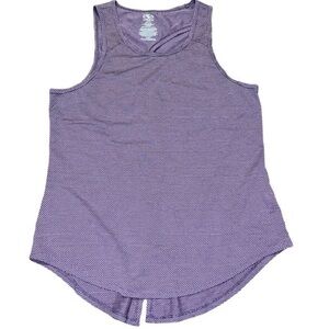 Athletic Violent Purple Racerback Tie Back Muscle Top Size S